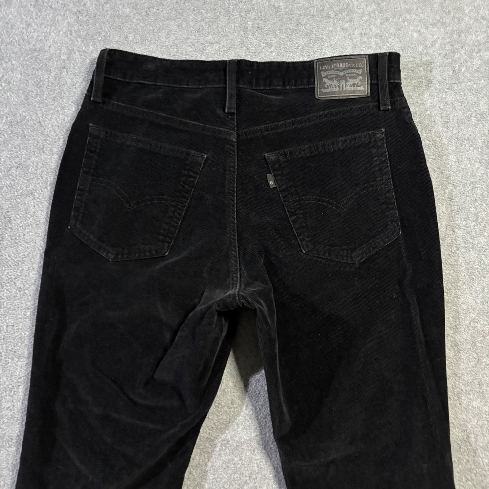Levi's 726 Flare Pants Women 30 Black Corduroy High Rise Retro Stretch Cords - Picture 4 of 11